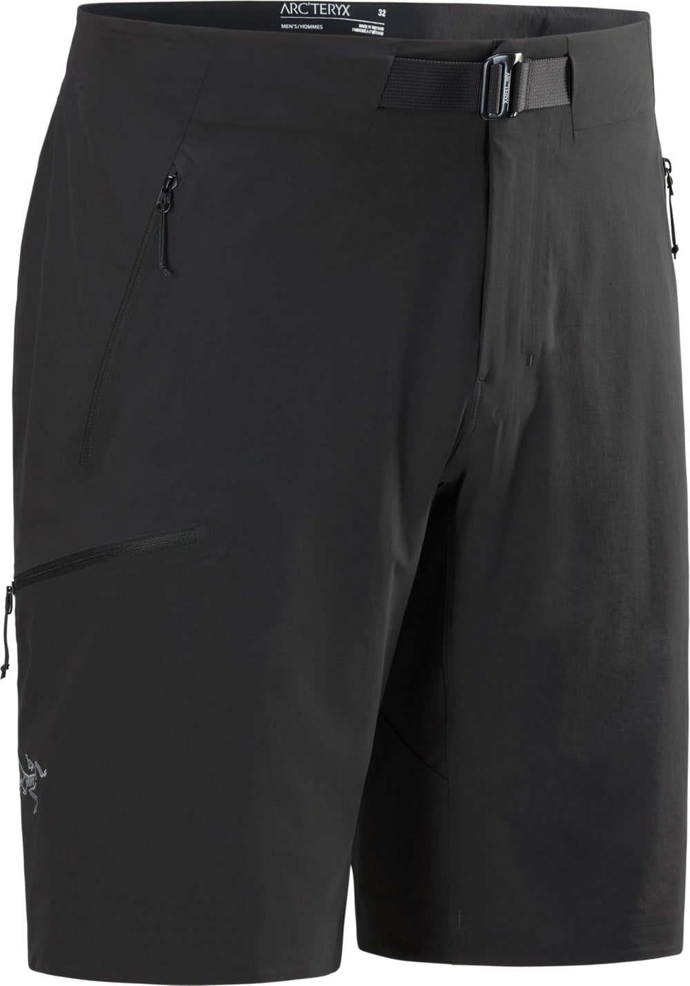 Arc'teryx Gamma SL Short 11 zippered fly for quick closure.