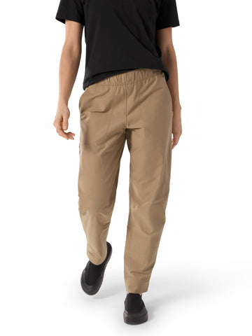 Arc'teryx Kragg Cotton Pant women's front view showing four-way stretch for climbing mobility