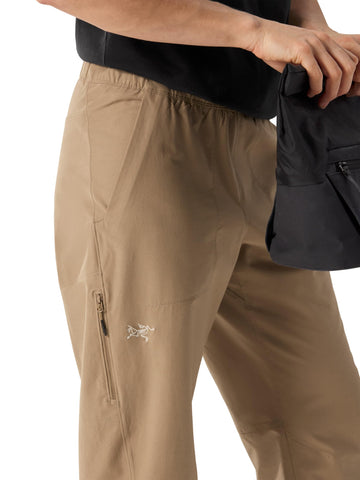 Arc'teryx Kragg Cotton Pant women's stretch fabric closeup highlighting mobility
