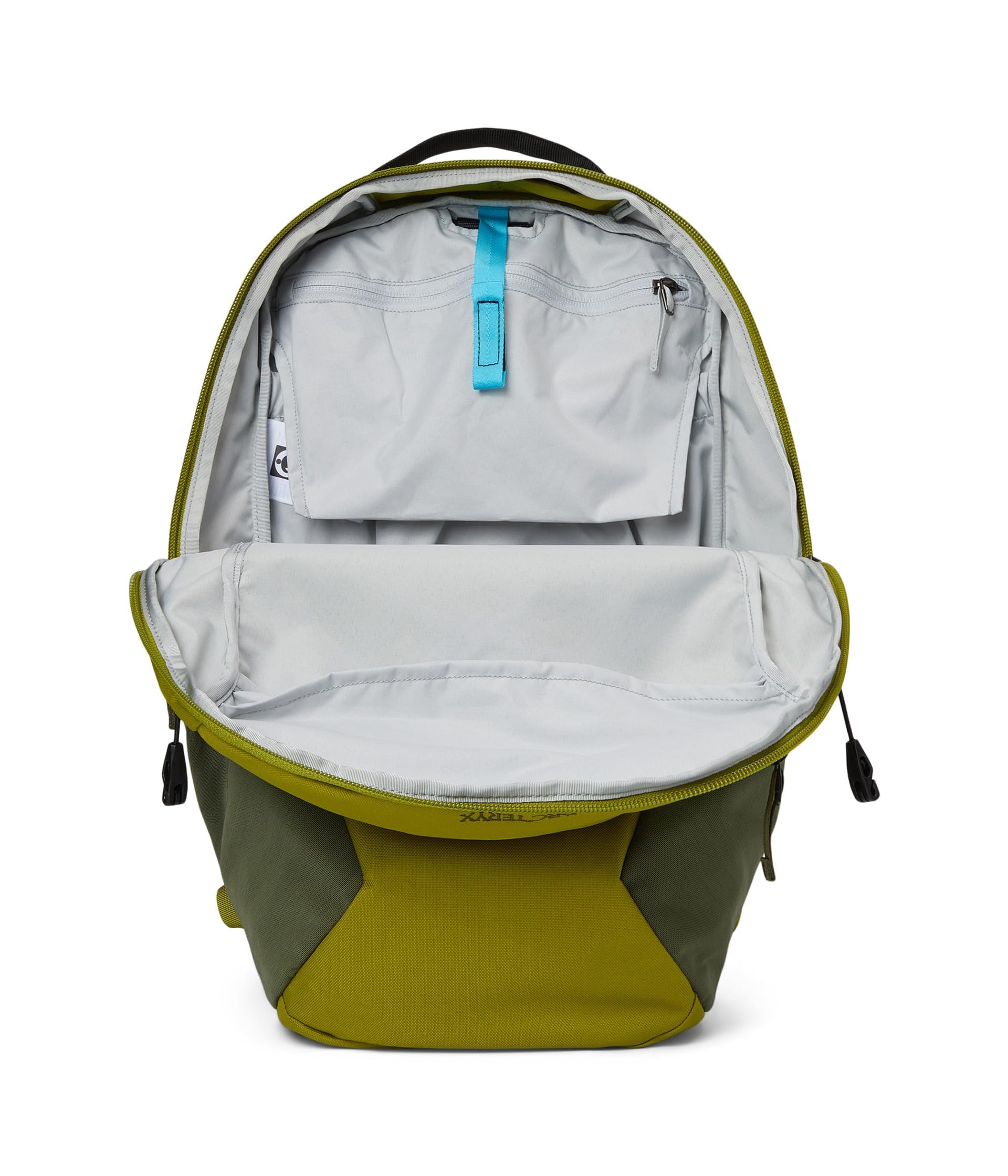 Arc'teryx Mantis 16 side pocket in action, ideal for quick access water bottles or layers.