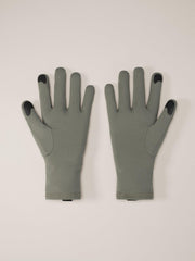 Arc'teryx Rho Glove touchscreen pad enables phone use while active.