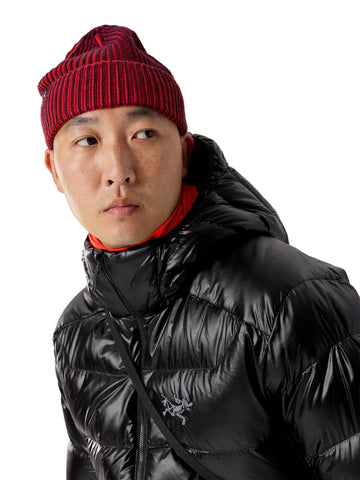 Arc'teryx Ribbed Toque Mars-Dynasty color shows two-tone style for mountain and city wear.