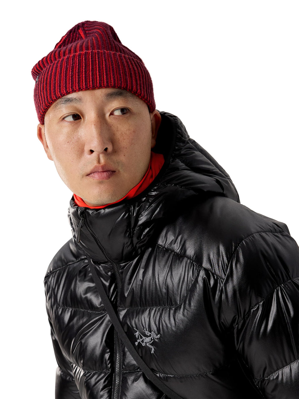 Arc'teryx Ribbed Toque Mars-Dynasty color shows two-tone style for mountain and city wear.