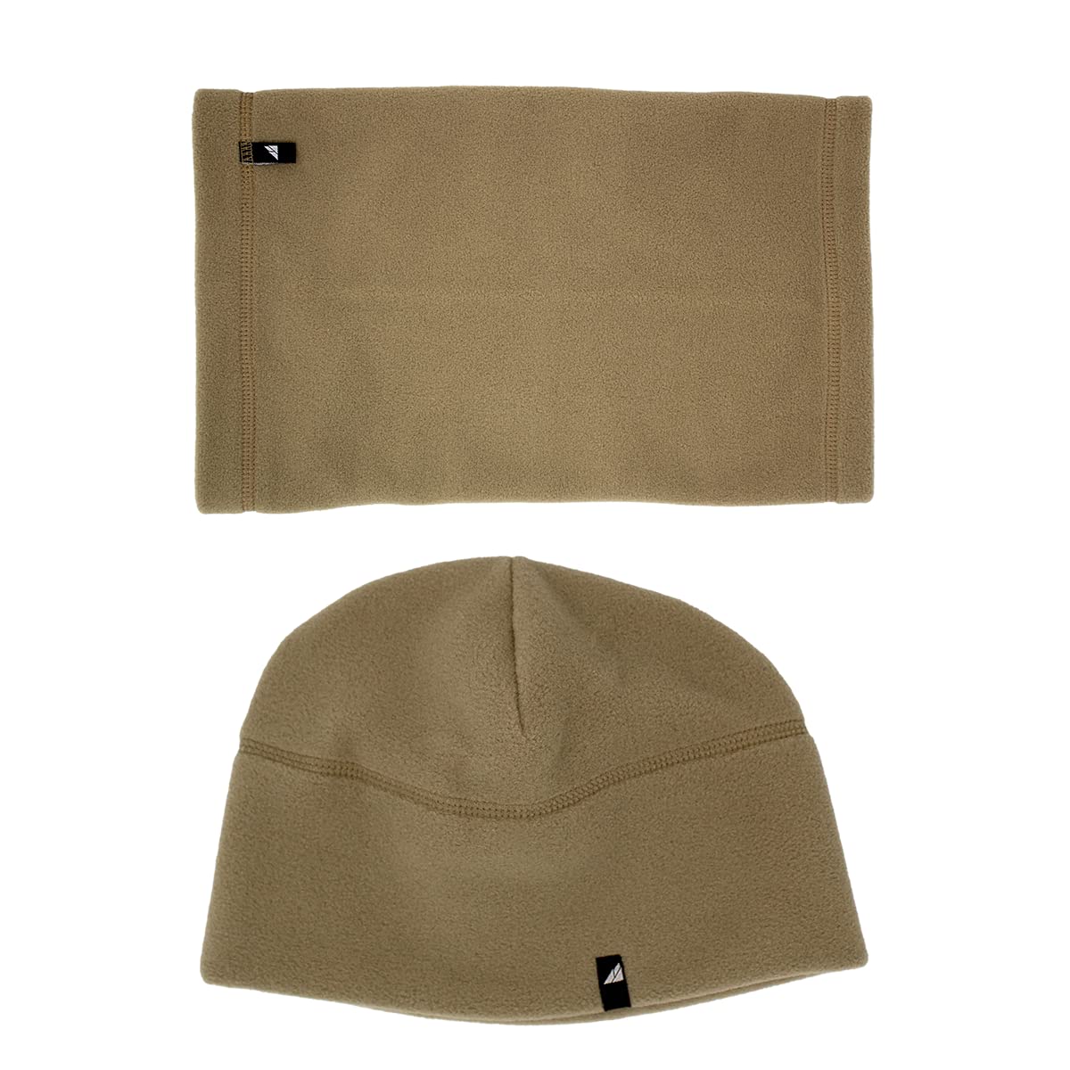 Arctic Gear cap and gaiter set in tan fleece for all-round winter warmth.