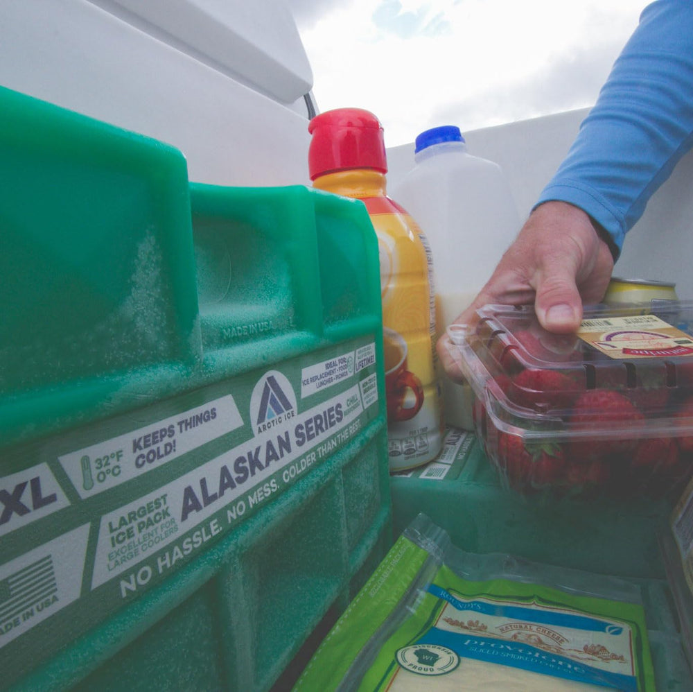 The Arctic Ice Alaskan pack helps keep ice longer than ice alone.