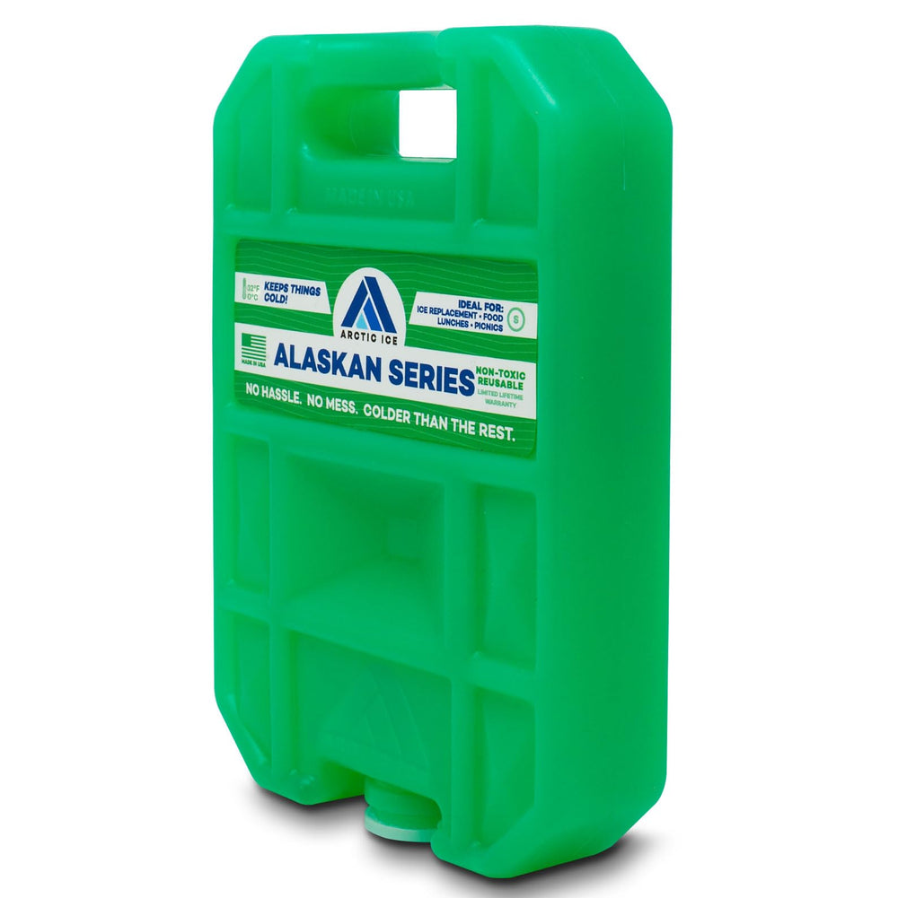 The Arctic Ice Alaskan small pack sits in a cooler, keeping contents cold without freezing.