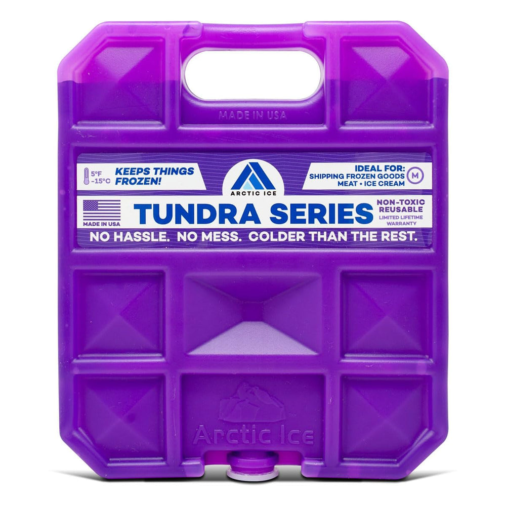 Arctic Ice Tundra Series purple medium 1.5 lb front view, showcasing compact cooling power.