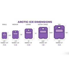 Arctic Ice Tundra Series purple medium 1.5 lb leakproof cap close-up, mess-free cooling.