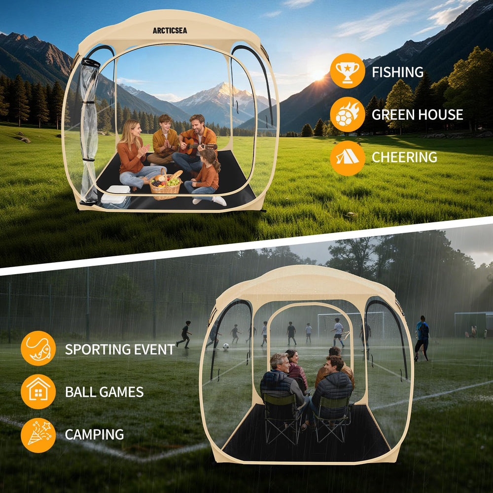 ARCTICSEA private sports pod beige provides cozy, distraction-free game-day space.