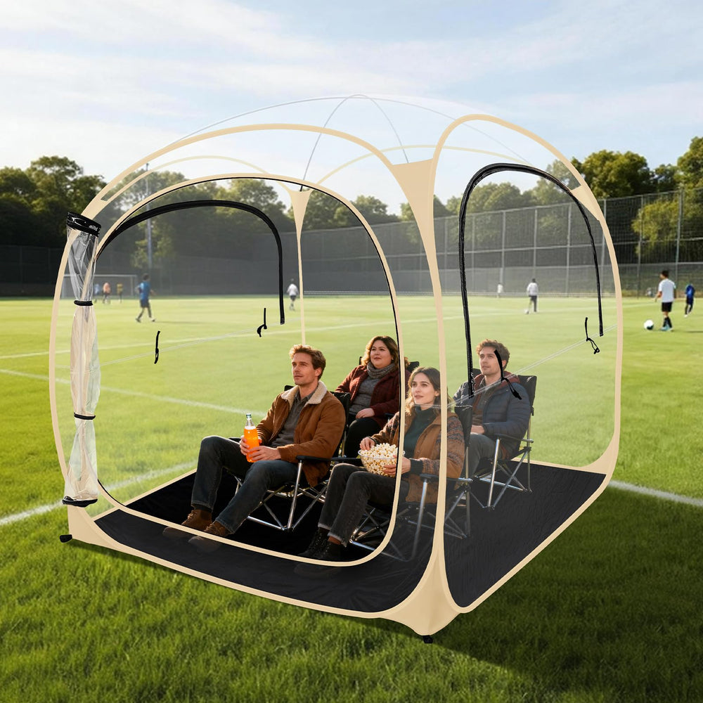 ARCTICSEA thickened PVC sports tent beige pops up quickly for rain protection.
