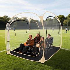 ARCTICSEA thickened PVC sports tent beige pops up quickly for rain protection.