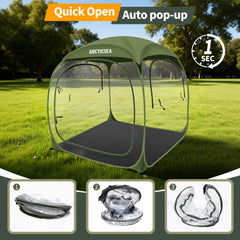 ARCTICSEA thickened PVC sports tent green side pop-up provides instant shelter for teams.
