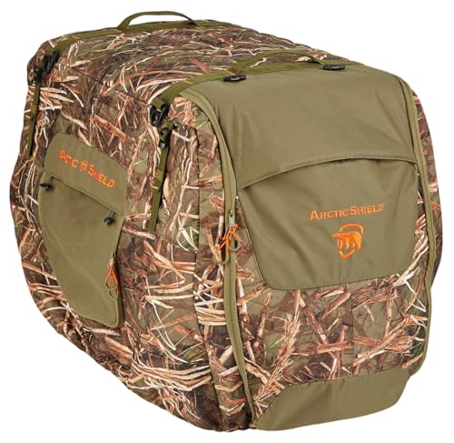 ArcticShield kennel cover large Muddy Waters shows weatherproof, vented sides for year-round comfort.