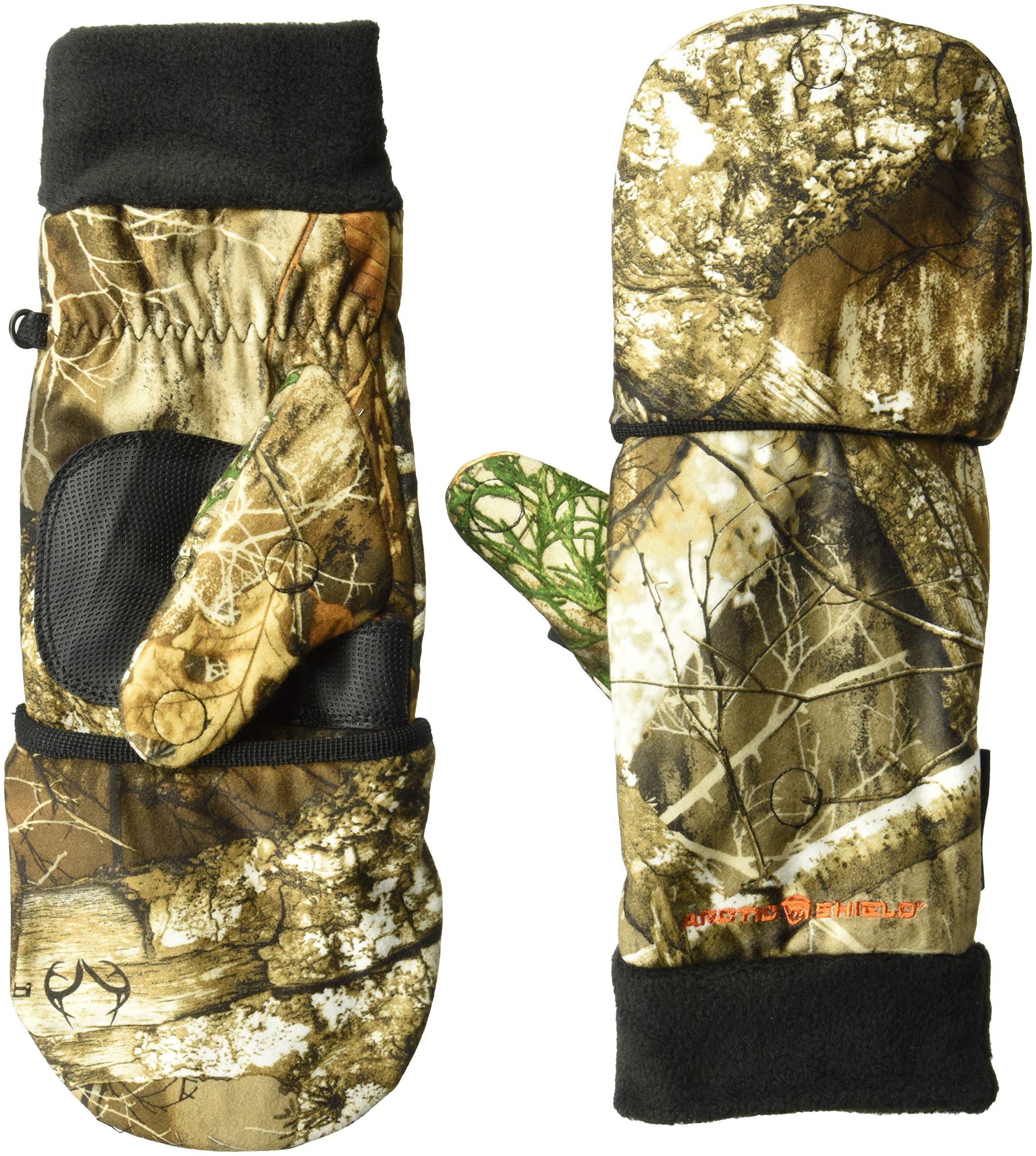 ArcticShield glove with touchscreen-ready fingertips for device use in Realtree Edge style.