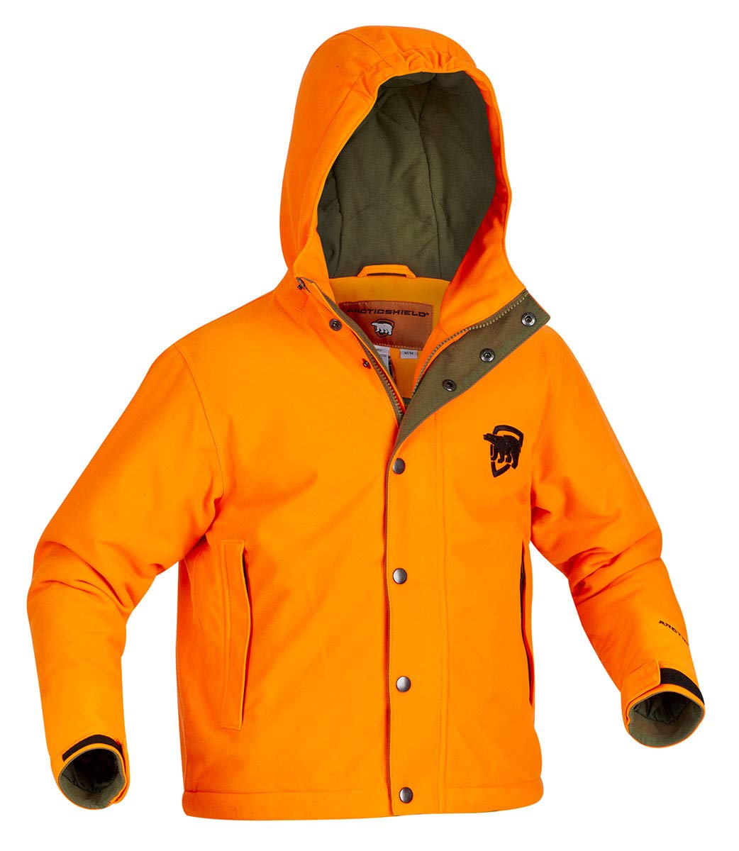 ArcticShield Youth Classic Elite Parka front view in Blaze Orange for warmth and visibility.