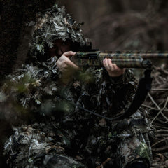 Arcturus 3D Leaf Ghillie Suit side view emphasizes compact silhouette and portability