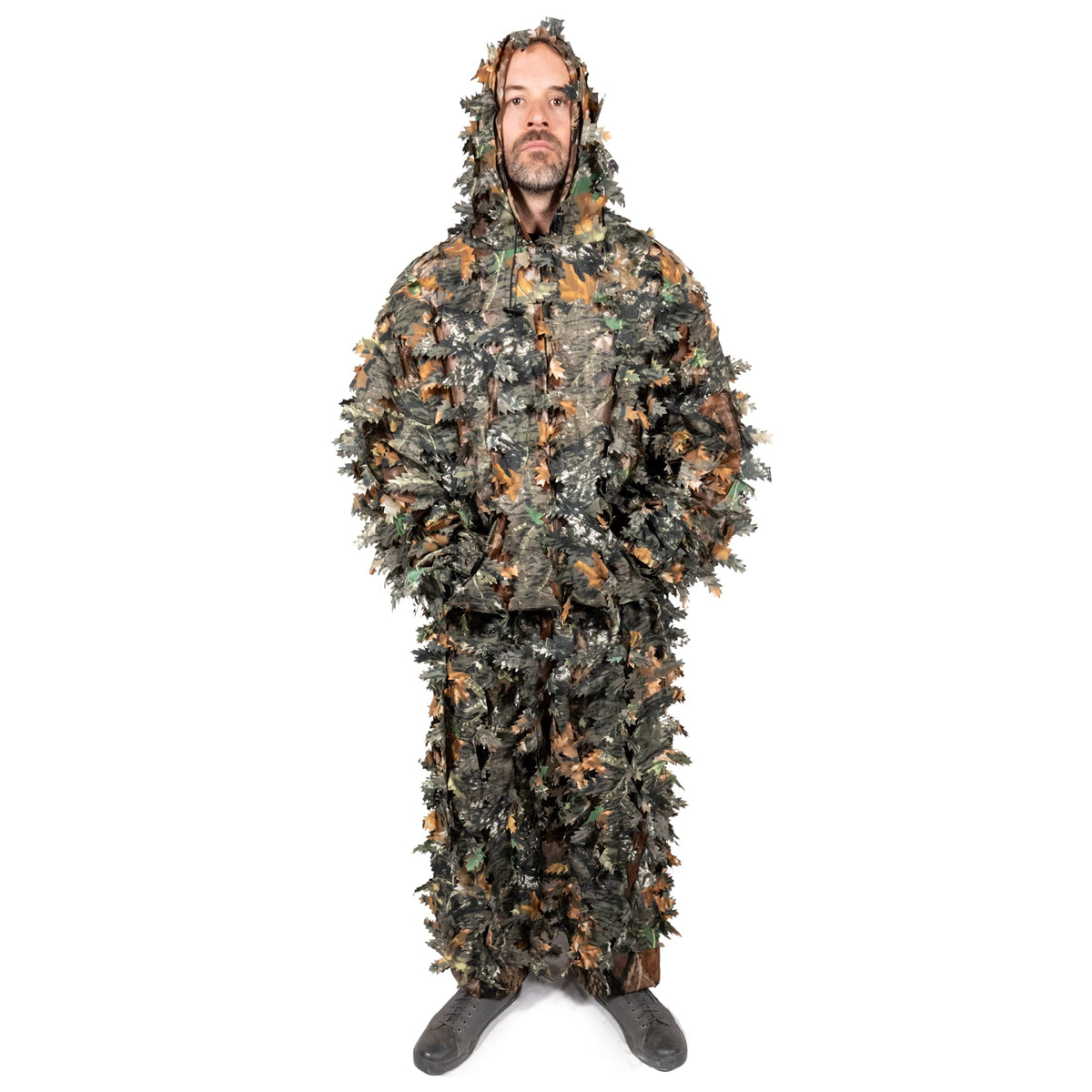 Arcturus 3D Leaf Ghillie Suit hooded jacket for versatile concealment in dense forests.