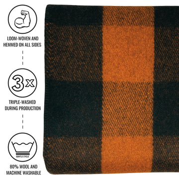 Arcturus Backwoods folded blanket emphasizes generous size for two people during picnics.