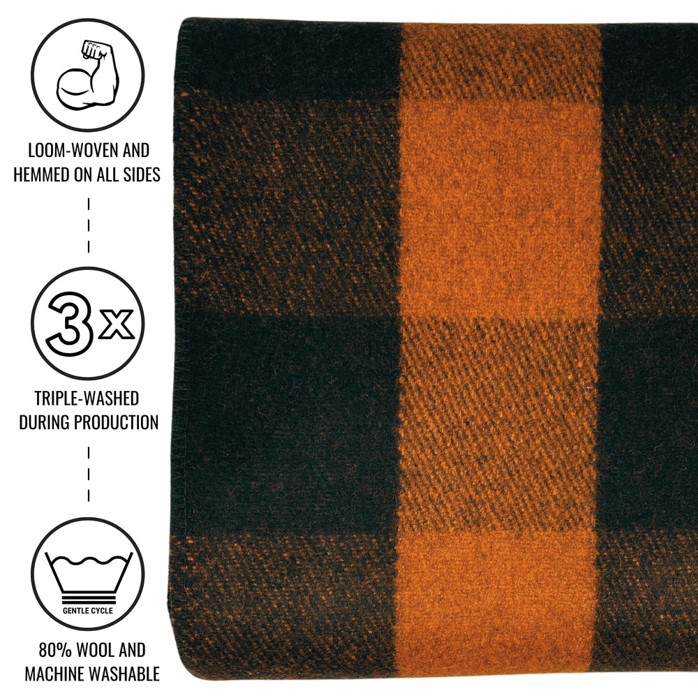Arcturus Backwoods folded blanket emphasizes generous size for two people during picnics.