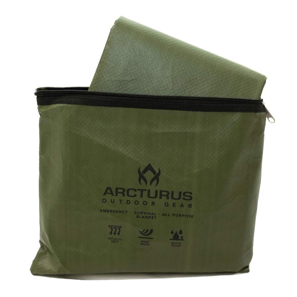 Arcturus insulated tarp with reinforced grommets for secure tie-downs in olive green.