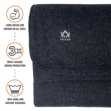 Arcturus Military Wool Blanket camping setup, ready for chilly nights under stars.