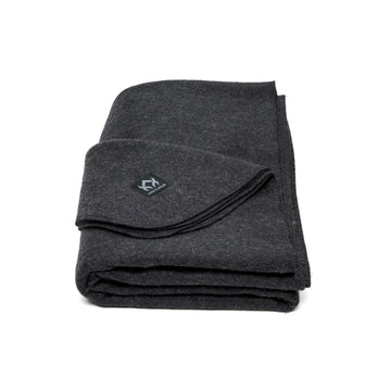 Arcturus Military Wool Blanket charcoal folded, compact warmth for travel.
