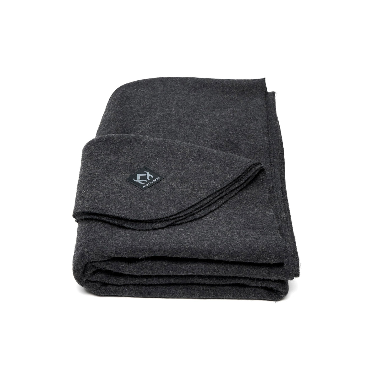Arcturus Military Wool Blanket charcoal folded, compact warmth for travel.