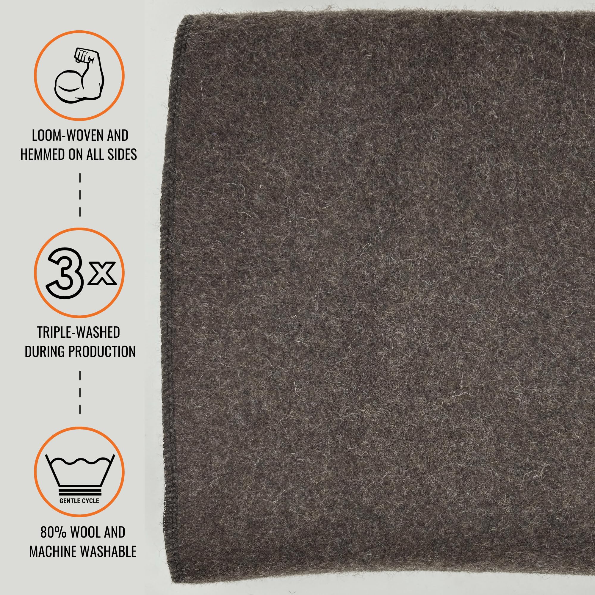 Arcturus Military Wool Blanket close-up shows soft wool fibers and durable weave.