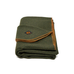 Arcturus military wool blanket olive-green folded for compact packing and warmth