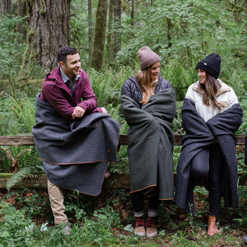 Arcturus Military Wool Blanket packed for travel, compact carry.