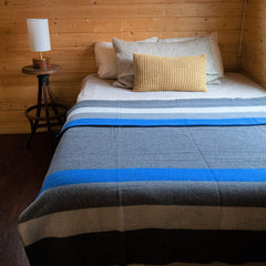 Arcturus Rainier Blanket on a couch for soft, cozy lounging warmth.