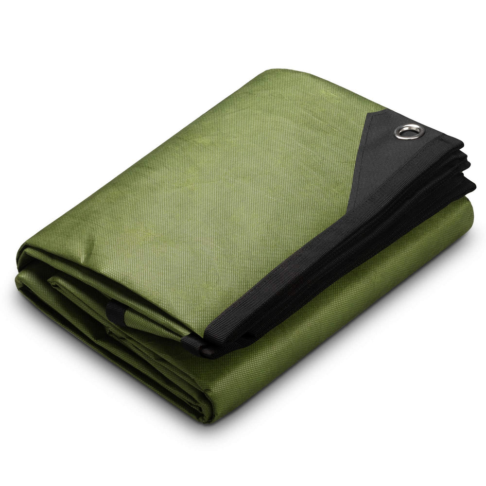 Arcturus XL olive green heavy duty blanket ready for outdoor use as emergency shelter