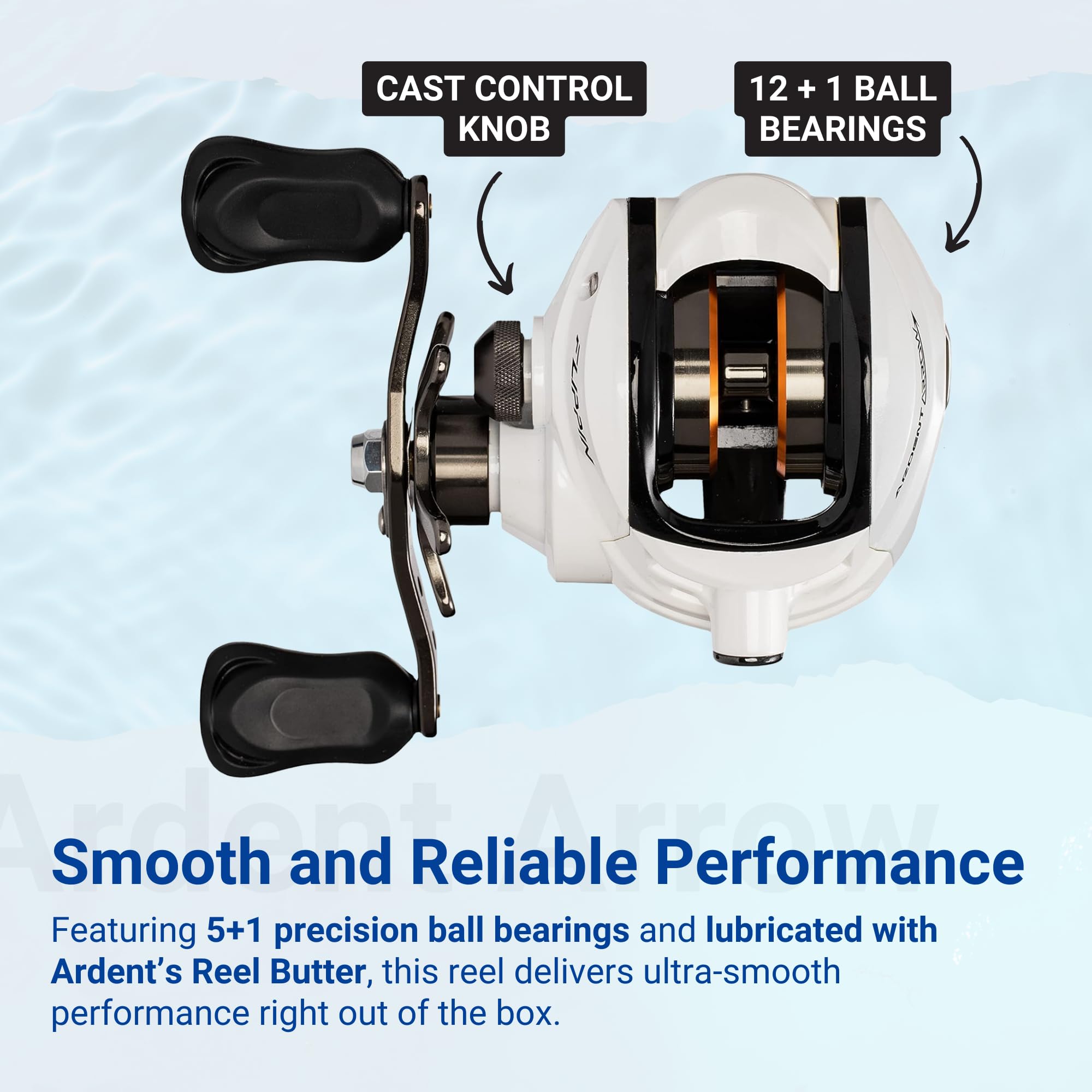 Ardent Arrow reel with 5+1 bearings for ultra-smooth operation.