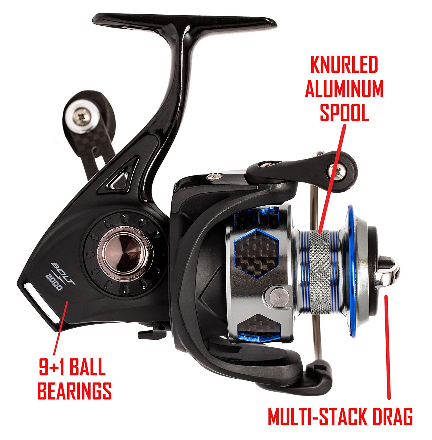 Ardent Bolt 2000 reel with Braid Band reduces line slippage during retrieves.