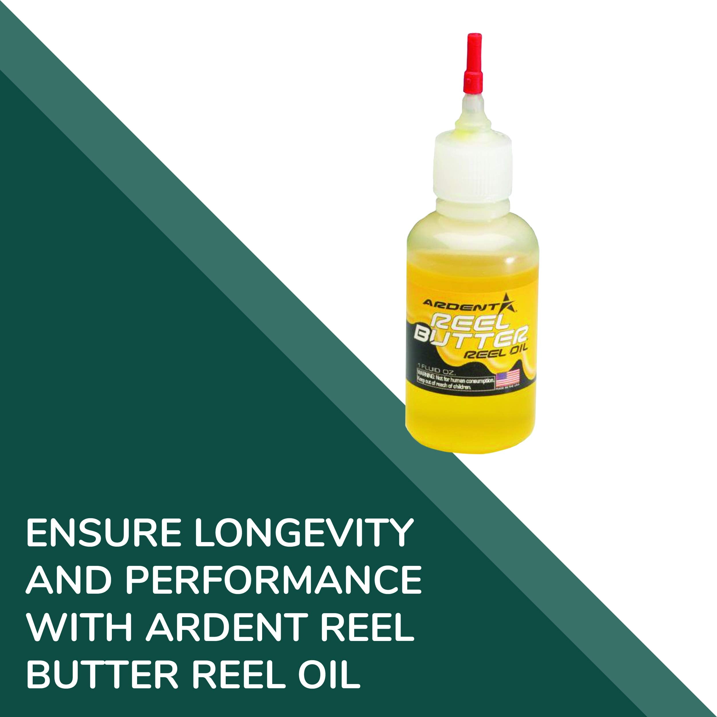 Ardent Reel Butter Oil low viscosity aids quiet operation on moving parts.