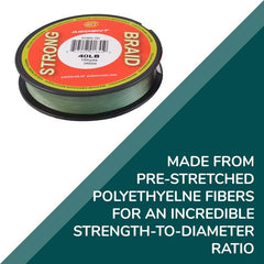 Eight-filament pre-stretched construction for strength-to-diameter ratio