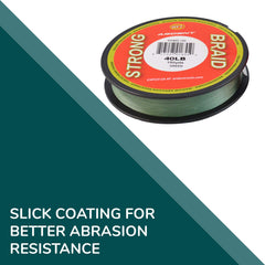 Abrasion-resistant coated braided line for durability