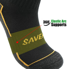 ARE YOU SAVER Saver socks with reinforced toe and heel cushion for durability.