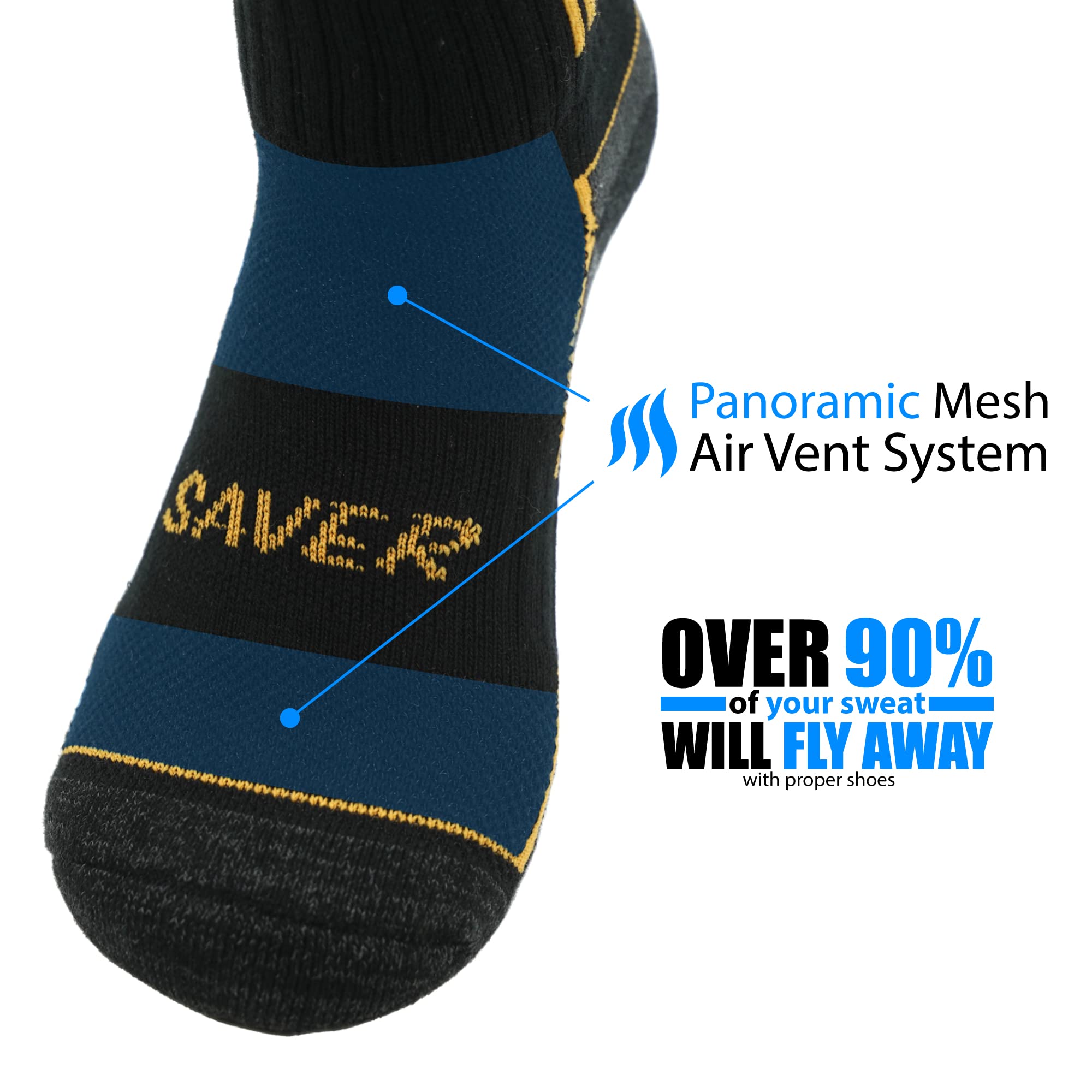 Reinforced toe-to-heel cushion bed from ARE YOU SAVER enhances durability.