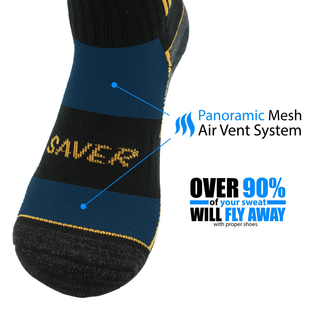 Reinforced toe-to-heel cushion bed from ARE YOU SAVER enhances durability.