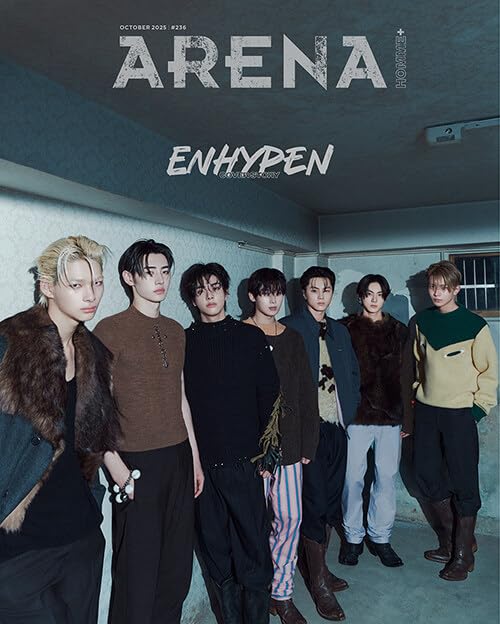 Arena Homme+ Korea Magazine 2025 October ENHYPEN B ver. cover with premium editorial visuals.