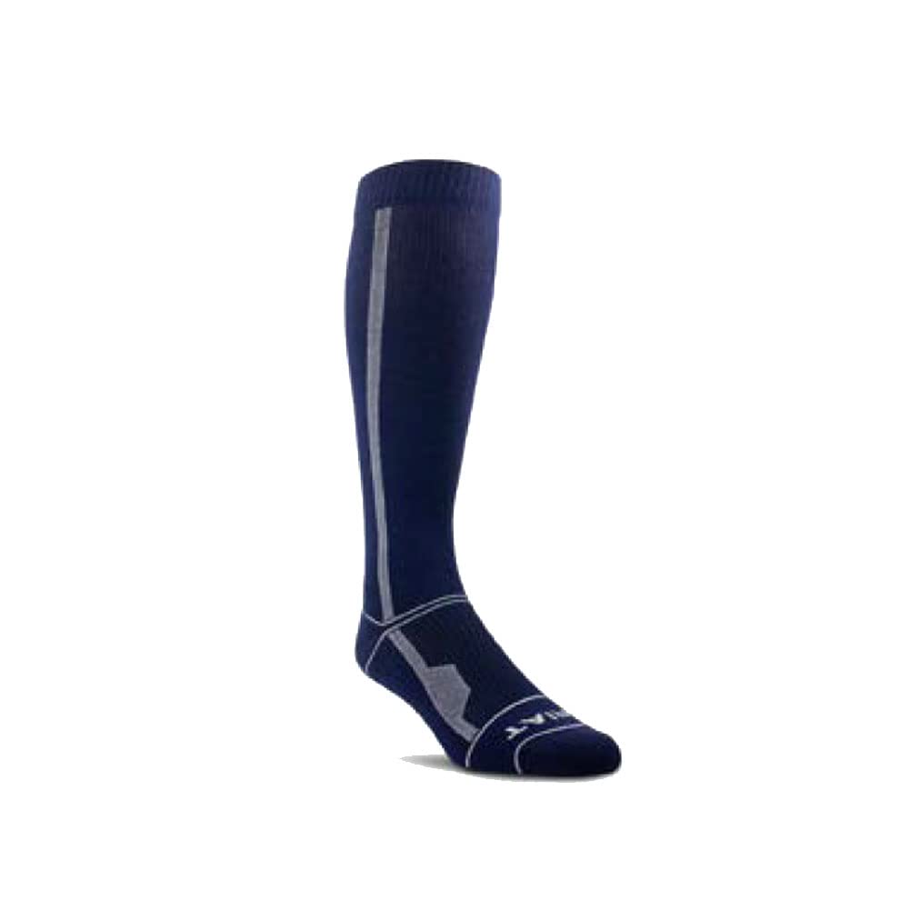 Ariat AriatTek OTC navy compression sock with arch support and seamless toe for all-day comfort.
