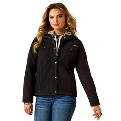 ARIAT Women Berber Back Softshell Jacket front view shows sherpa warmth for chilly days