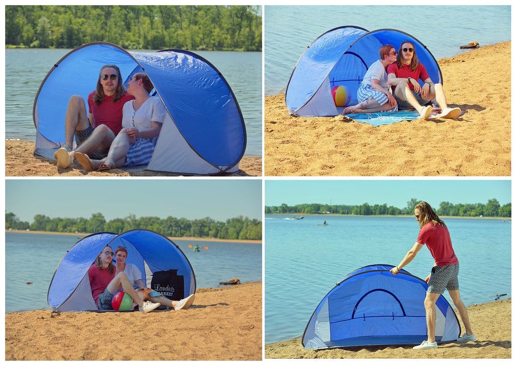 Ariel EDGE tent folding steps shown for easy packing after a day out.