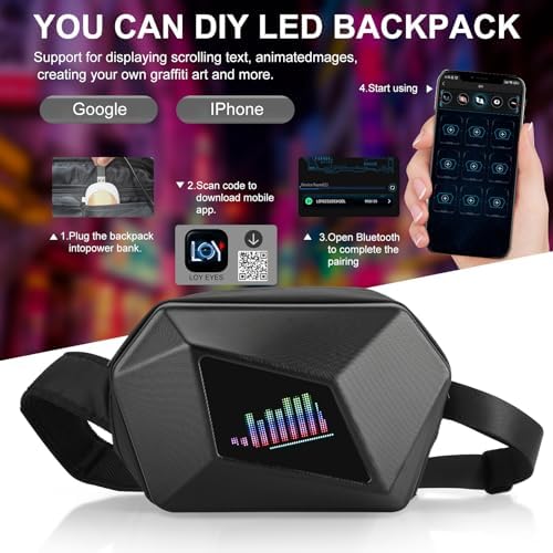 arimepi LED sling bag waterproof fabric protects belongings in rain