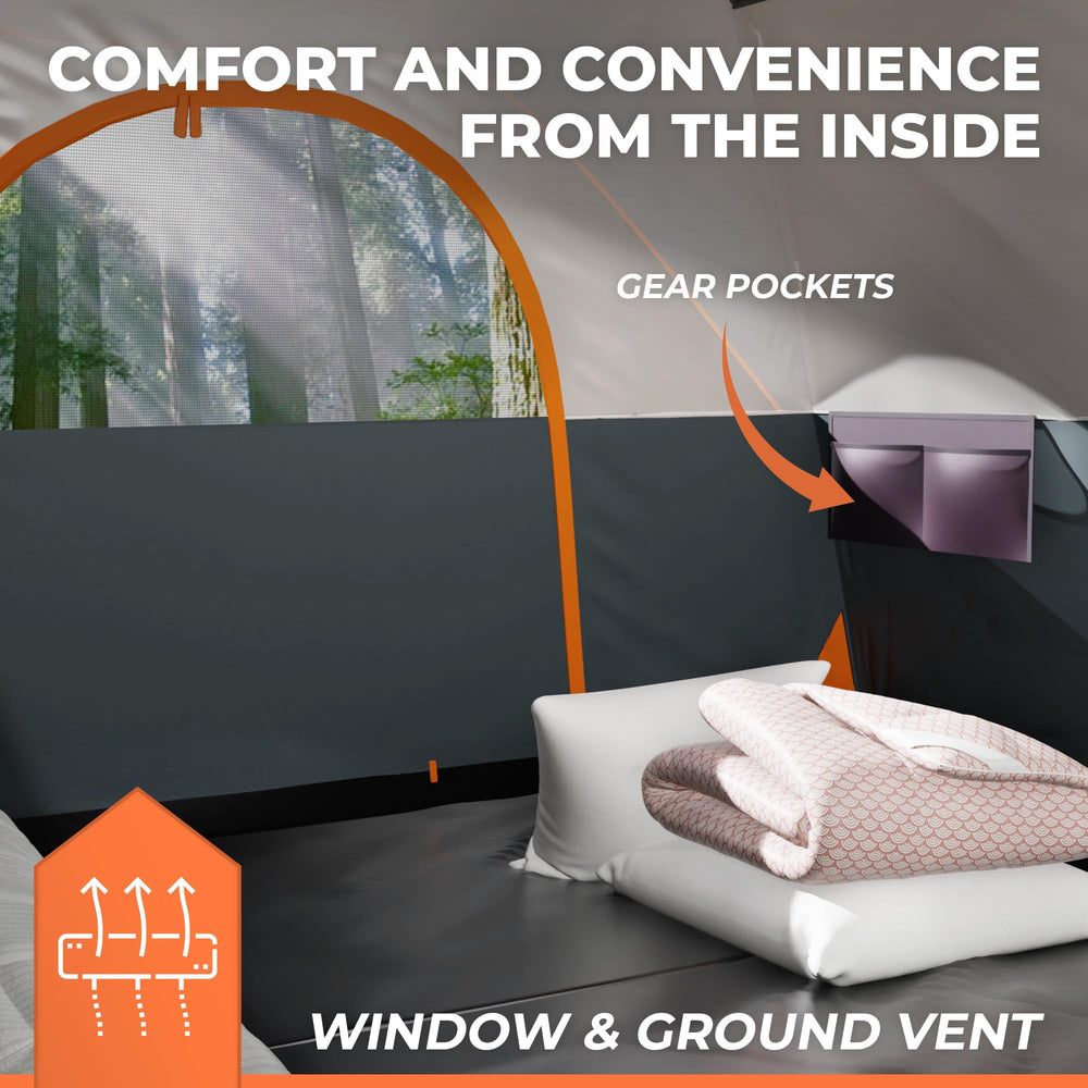 ArkTrek pop-up cabin design offers quick setup and roomy inside.