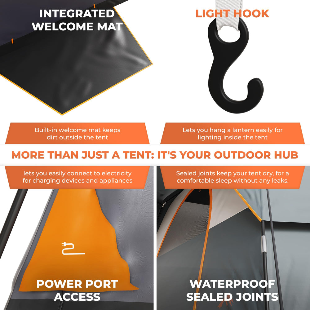 ArkTrek rainfly cover keeps gear protected during sudden showers.
