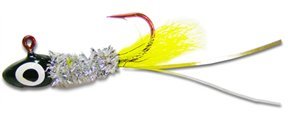 ARKIE BSH-116-10 Shineee Hineee black chartreuse bucktail bass jig for attracting bass and long casts.