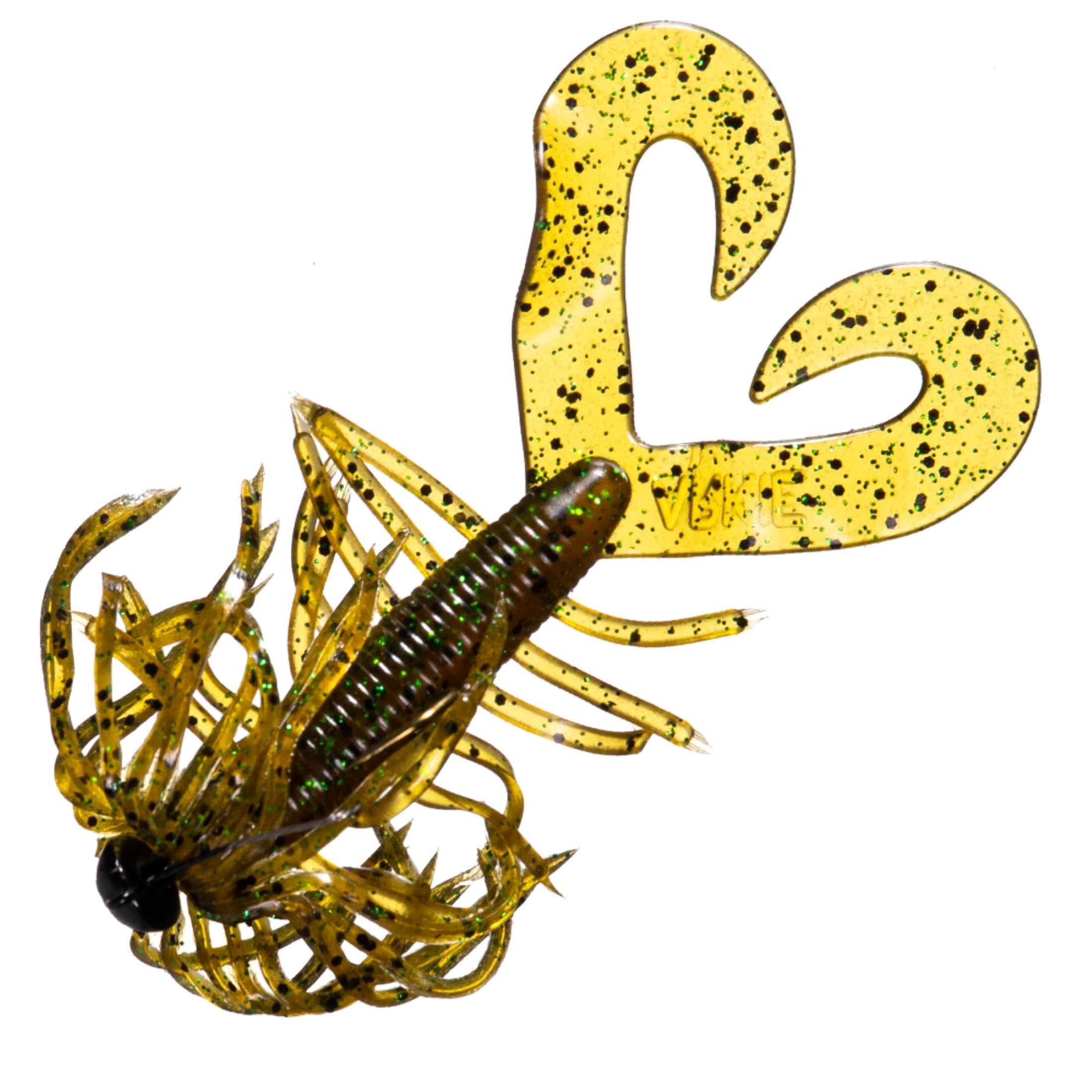 ARKIE SICJ-14-3 pre-rigged crawlin' grub jig in rootbeer green flake for bass fishing action