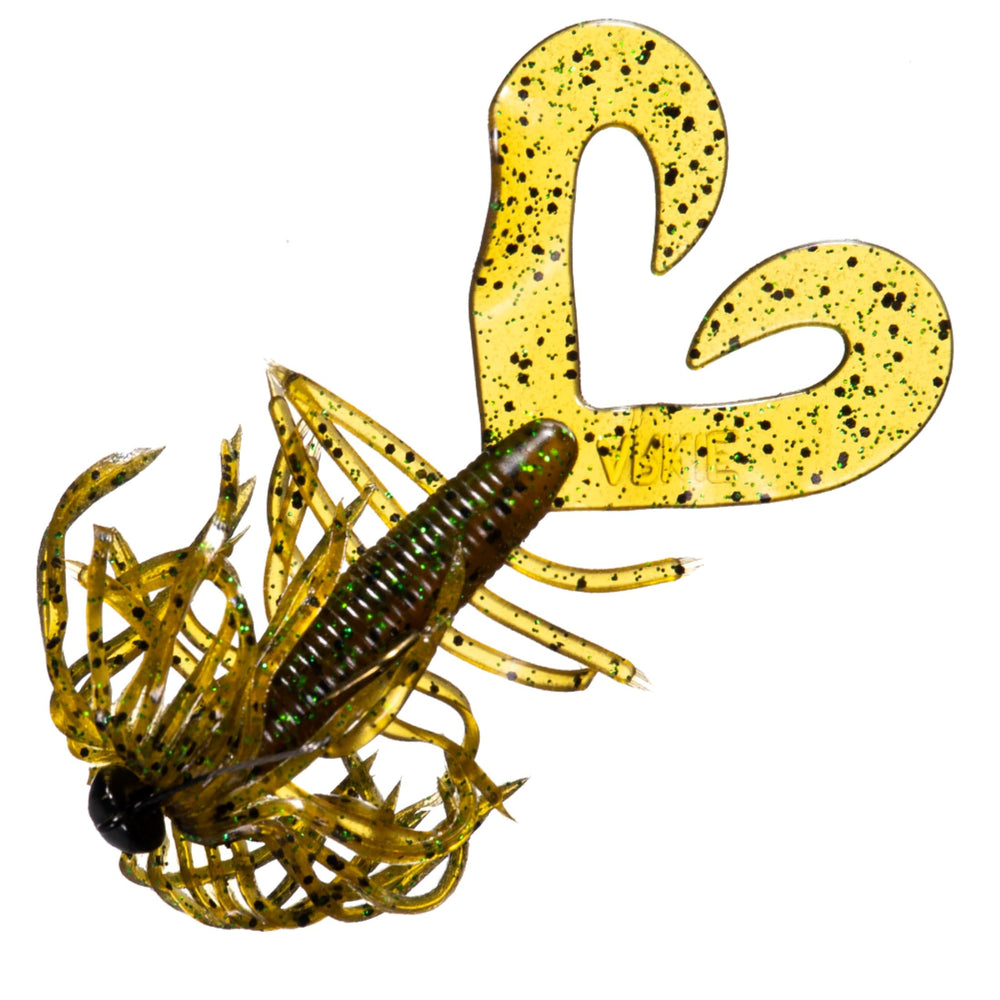 ARKIE SICJ-14-3 pre-rigged crawlin' grub jig in rootbeer green flake for bass fishing action
